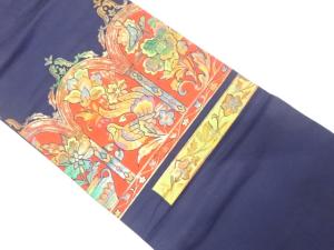 花鳥更紗模様織り出し　名古屋帯